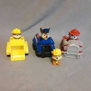 Lot of 3 PAW Patrol Mini Vehicles Chase Rubble Marshall Fire Engine Bulldozer